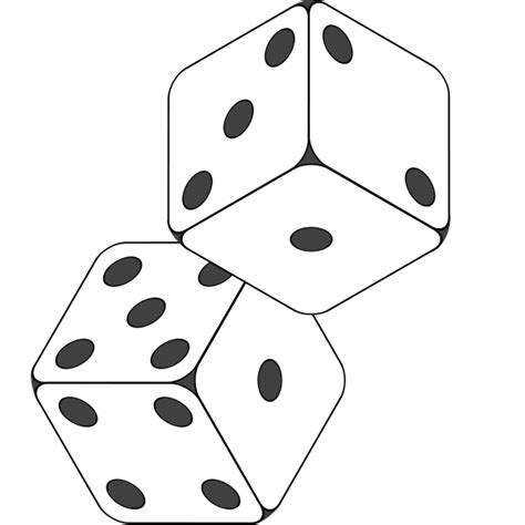 black and white dice clipart